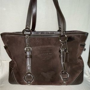 Suede Coach tote